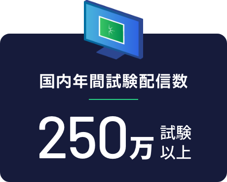 【国内年間試験配信数】250万試験以上